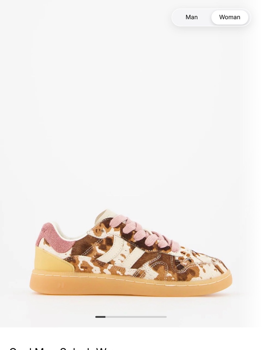 Coolway Women's Moo Goal Cow Print Sneakers with Pink Accents